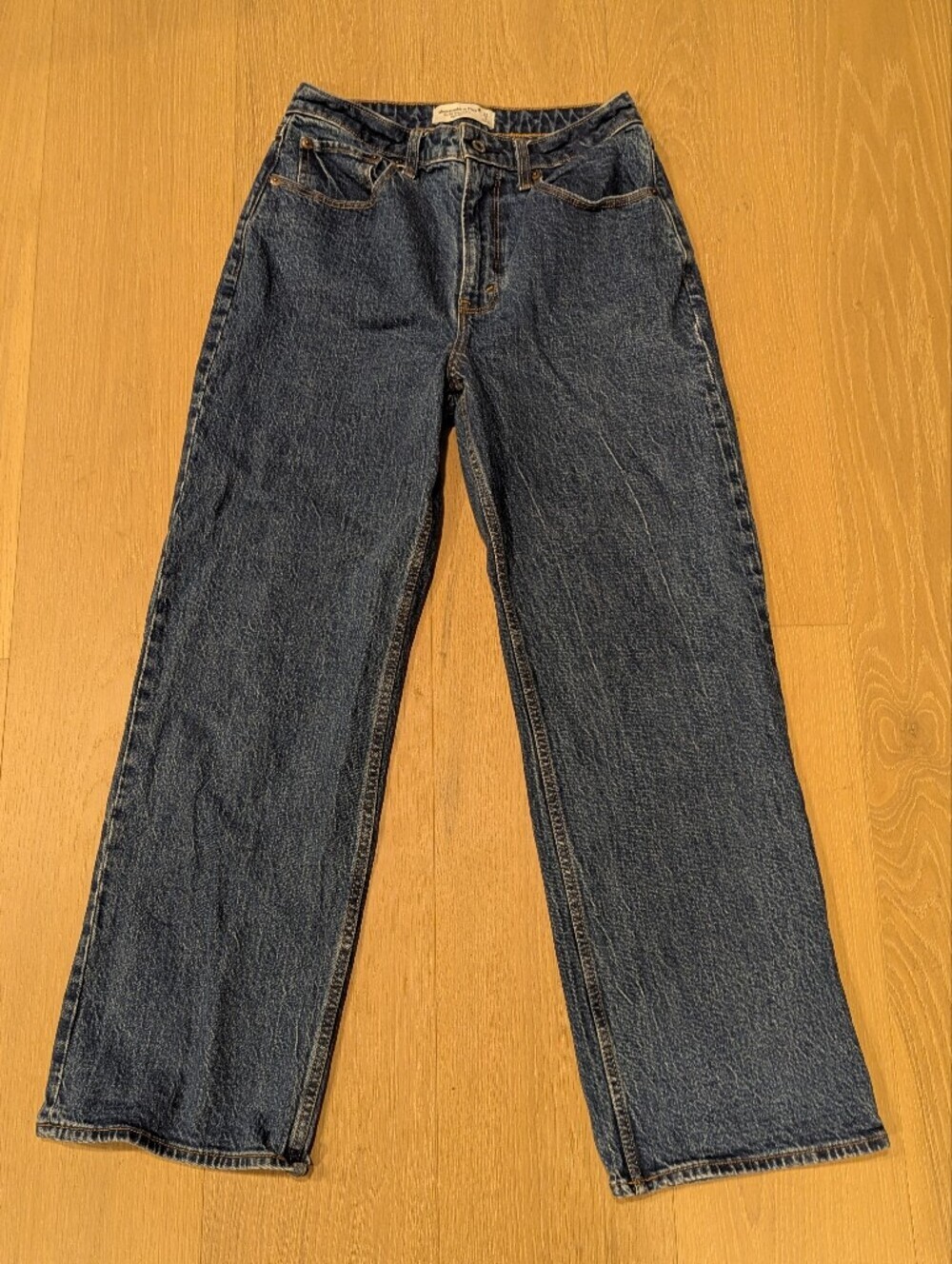 Abercrombie & Fitch 90's Straight Leg Dark Blue Jeans - Curve Love